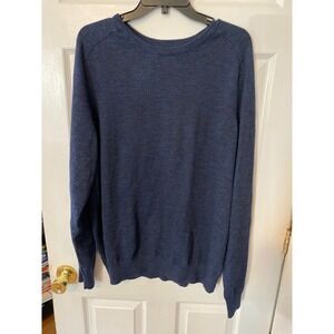 Sonoma Goods For Life Mens XL Navy Blue Heather Crewneck Raglan Sweater
